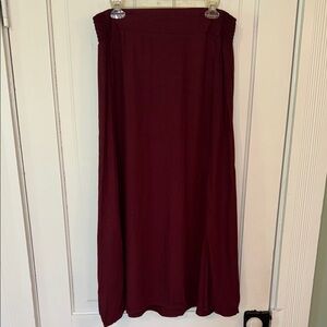 Old Navy Burgundy Smocked Waist Midi Skirt Large Tall